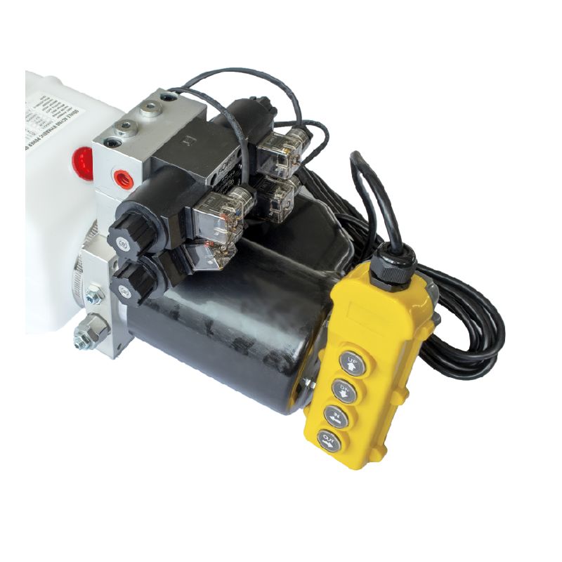 DC 12V 1.6kw Copper Core Motor Hydraulic Power Unit 16MPa Double Acting With Four Button Remote Control